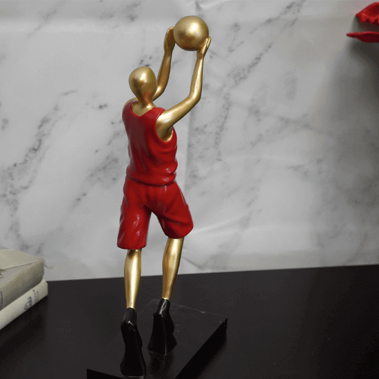 Picture of Red Basket Ball Male Player Resin Sculpture