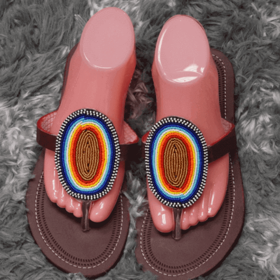 Picture of Colorful Beautifully Crafted Women African Handmade Casual Slippers