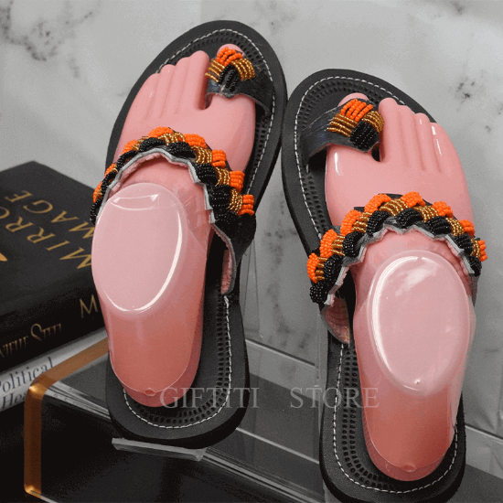 Picture of Beautifully Crafted Women African Handmade Casual SummerSpring Slippers