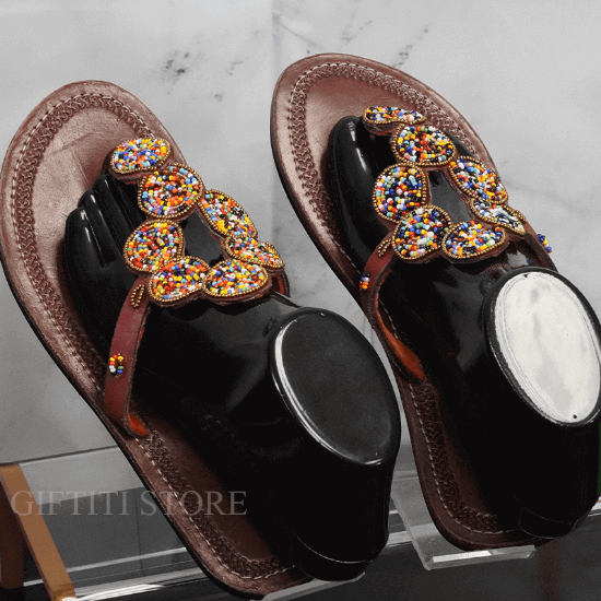 Picture of Beautifully Crafted Maasai African Female Handmade Casual SummerSpring Slippers