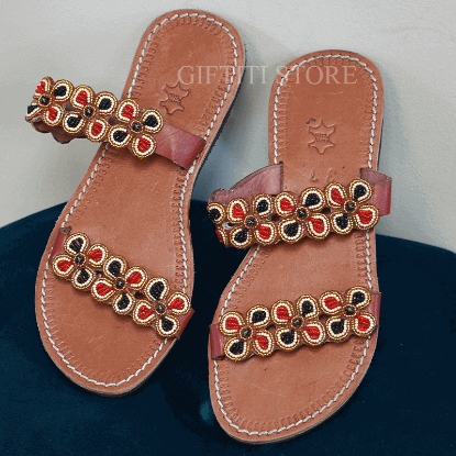 Picture of Beautifully Crafted Women African Handmade Casual SummerSpring Slippers