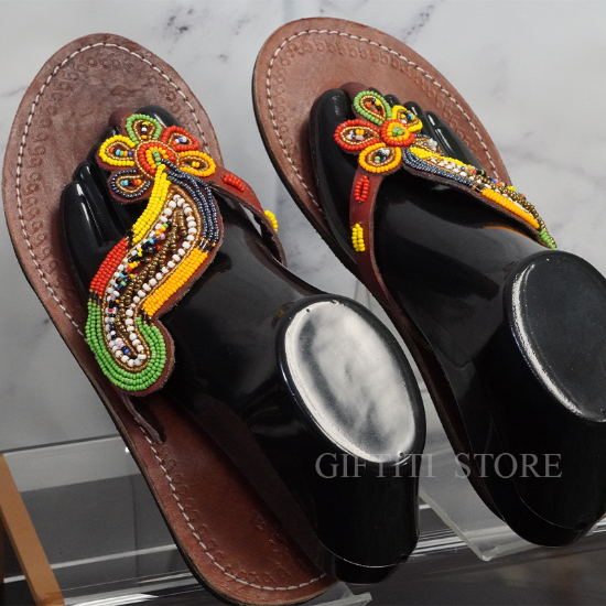 Picture of Elegantly Hand Crafted Maasai African Female SummerSpring Slippers