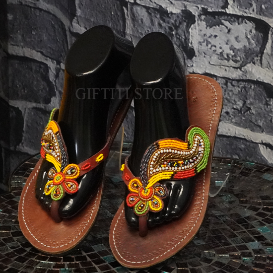 Picture of Elegantly Hand Crafted Maasai African Female SummerSpring Slippers