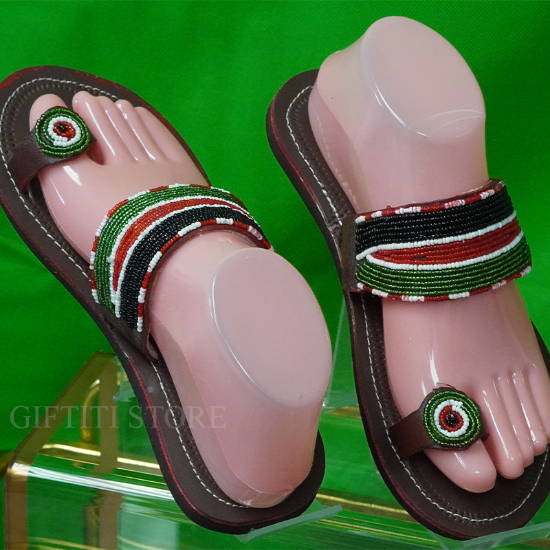 Picture of Attractive colored Hand Crafted Maasai African Female SummerSpring Slippers
