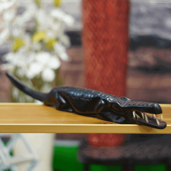 Picture of Vintage hand carved African crocodile figurine