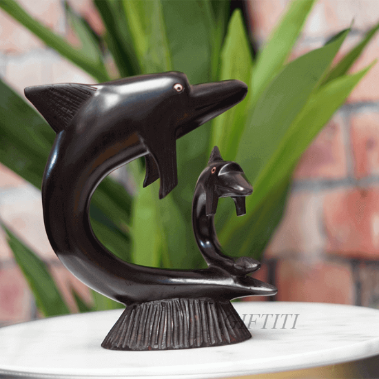 Picture of Wooden Ebony Dolphin Carving