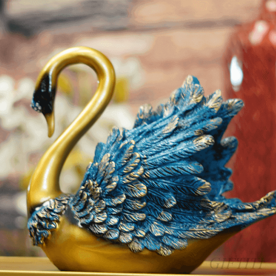 Picture of Gold Resin Swan Wine Holder