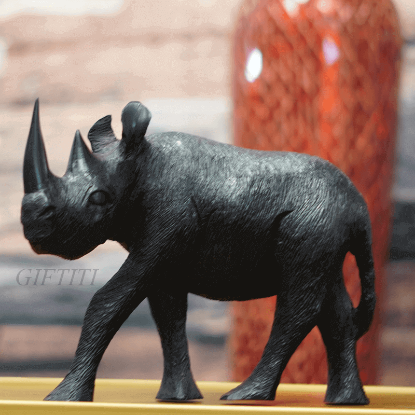 Picture of Wooden Moving Rhino Statue