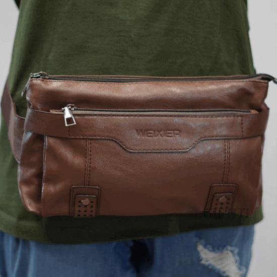 Picture of Cute Brown Leather Multipurpose Waist bag