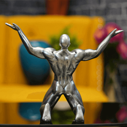 Picture of Silver Male Figurine Reflecting Strength