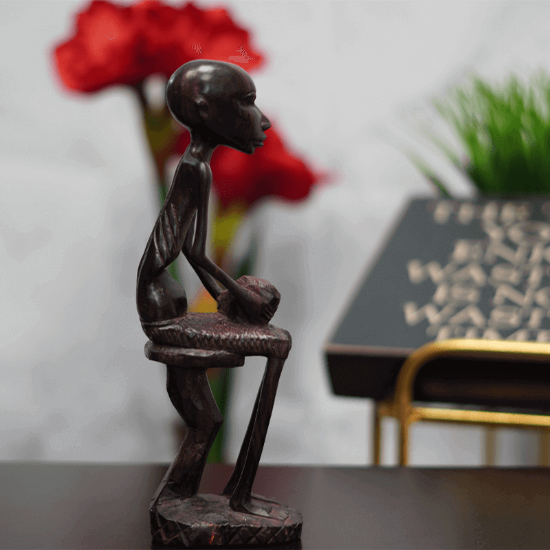 Picture of Ebony Wooden Sculpted Monk