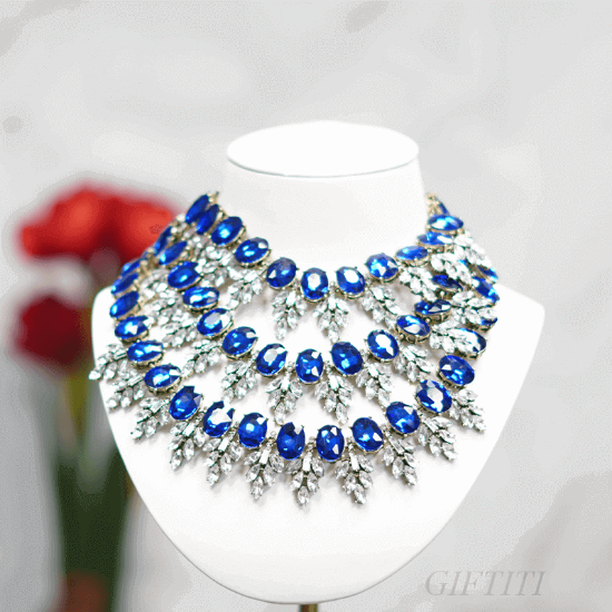 Picture of Blue Studded Necklaced In Style