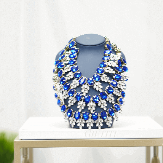 Picture of Blue Studded Necklaced In Style