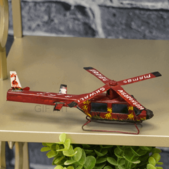 Picture of Ebony Wood Carving In Red Helicopter