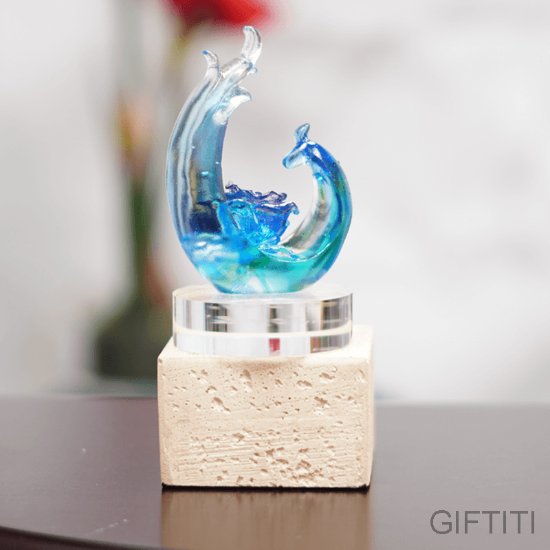 Picture of Crystal Blue Resin Sculpture