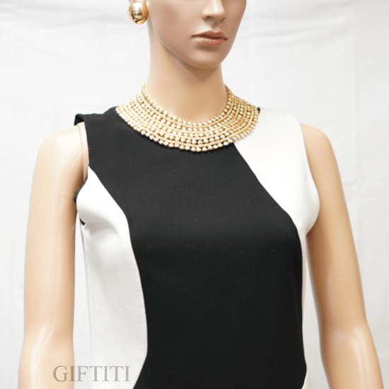 Picture of Gold Statement Beaded Choker Necklace