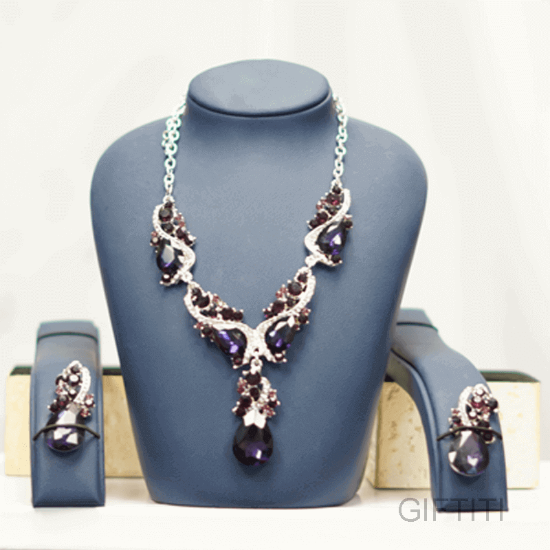 Picture of Lovely Purple Stone Female Necklace