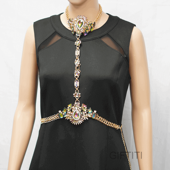 Picture of Elegant Floral Necklace And Waist Chain